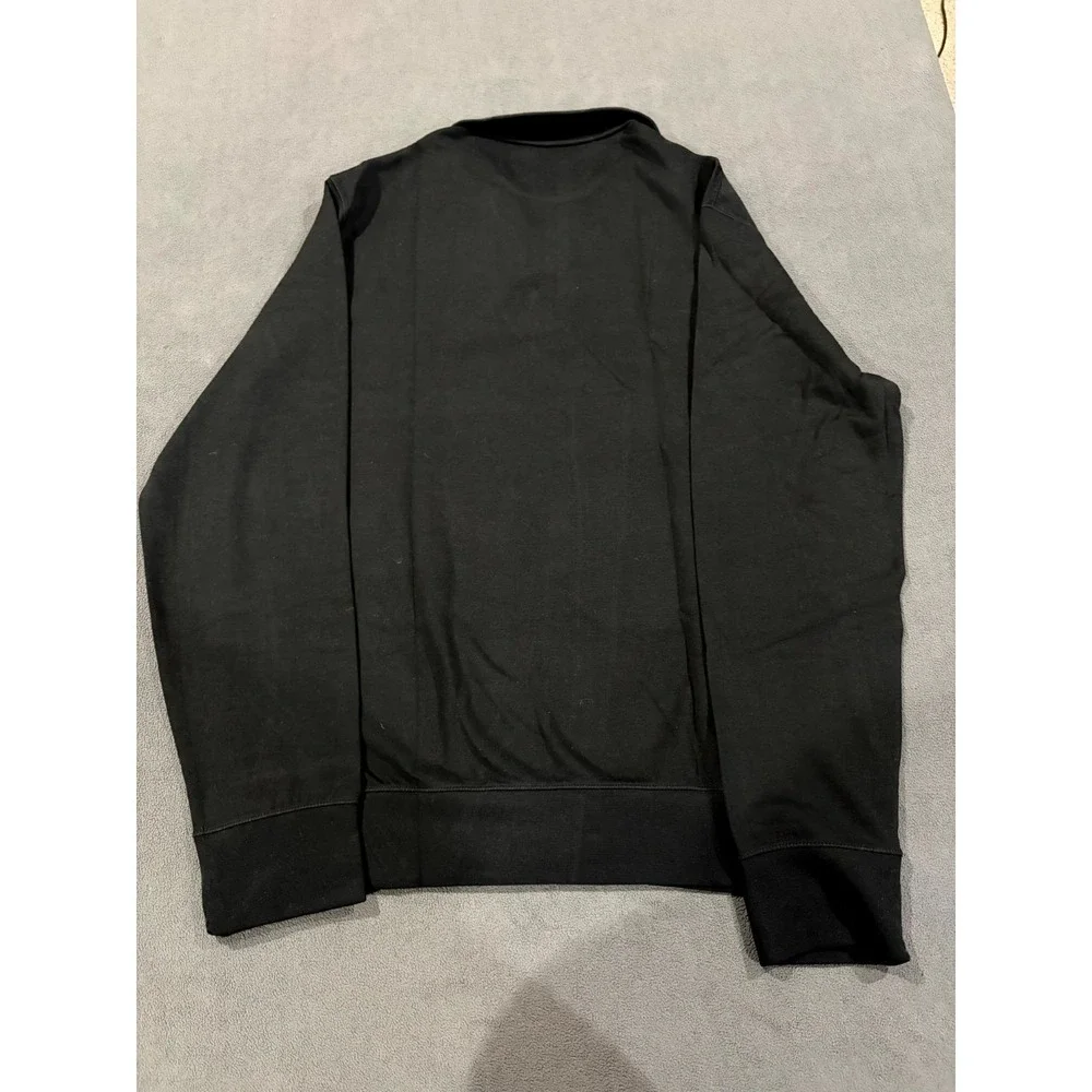 Polo Ralph Lauren Pullover Sweater Mens Medium Black Cotton Long Sleeve 1/4 Zip